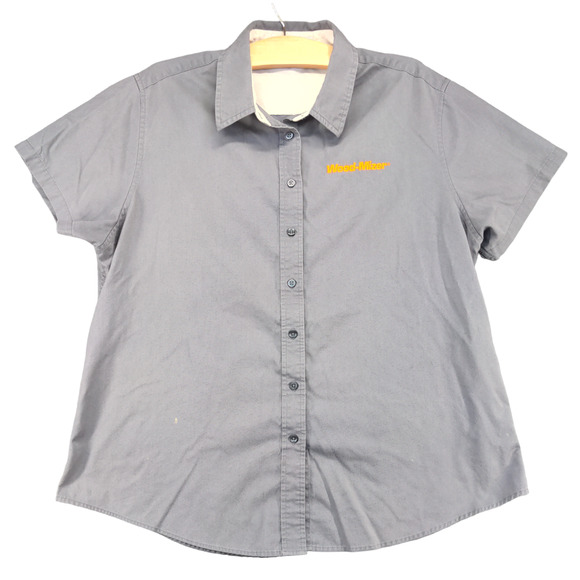 Port Authority Women's Button Front Shirt Gray XL Wood-Mizer Short Sleeve - Picture 1 of 15